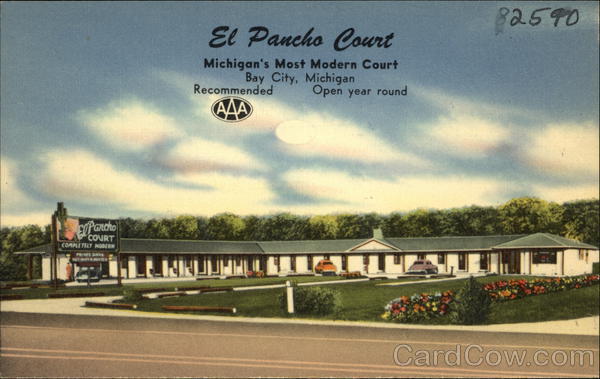 El Pancho Motel (Travel Inn) - Vintage Postcard